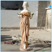 Peaceful European Life Tamanho Mix Color Marble Maid Statue